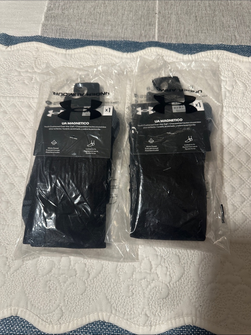Under Armour Black Youth UA Magnetico Over-the-Calf Athletic Sock - Single Pair